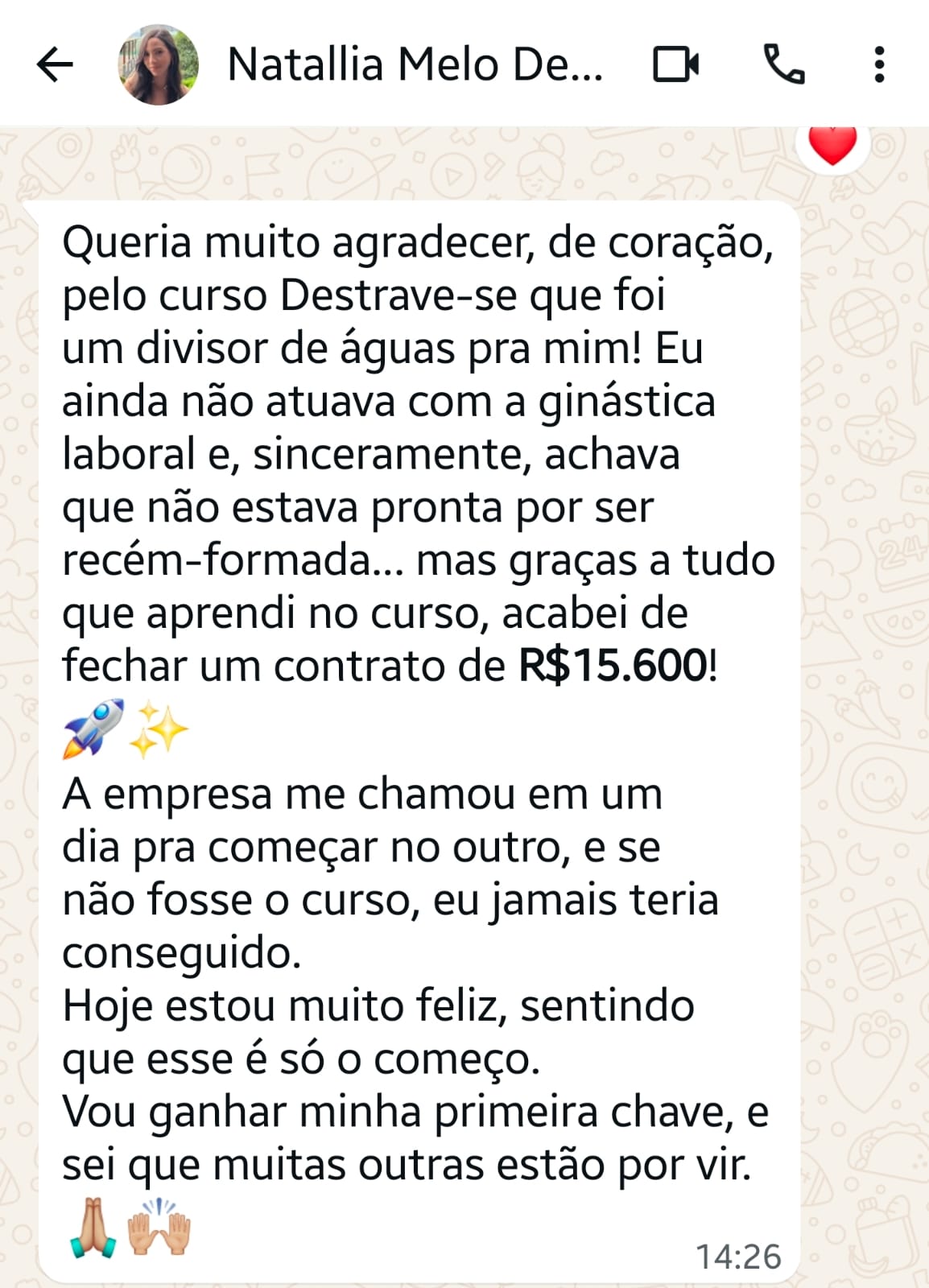 Depoimento: contrato de R$15.600 fechado com a metodologia Laboral