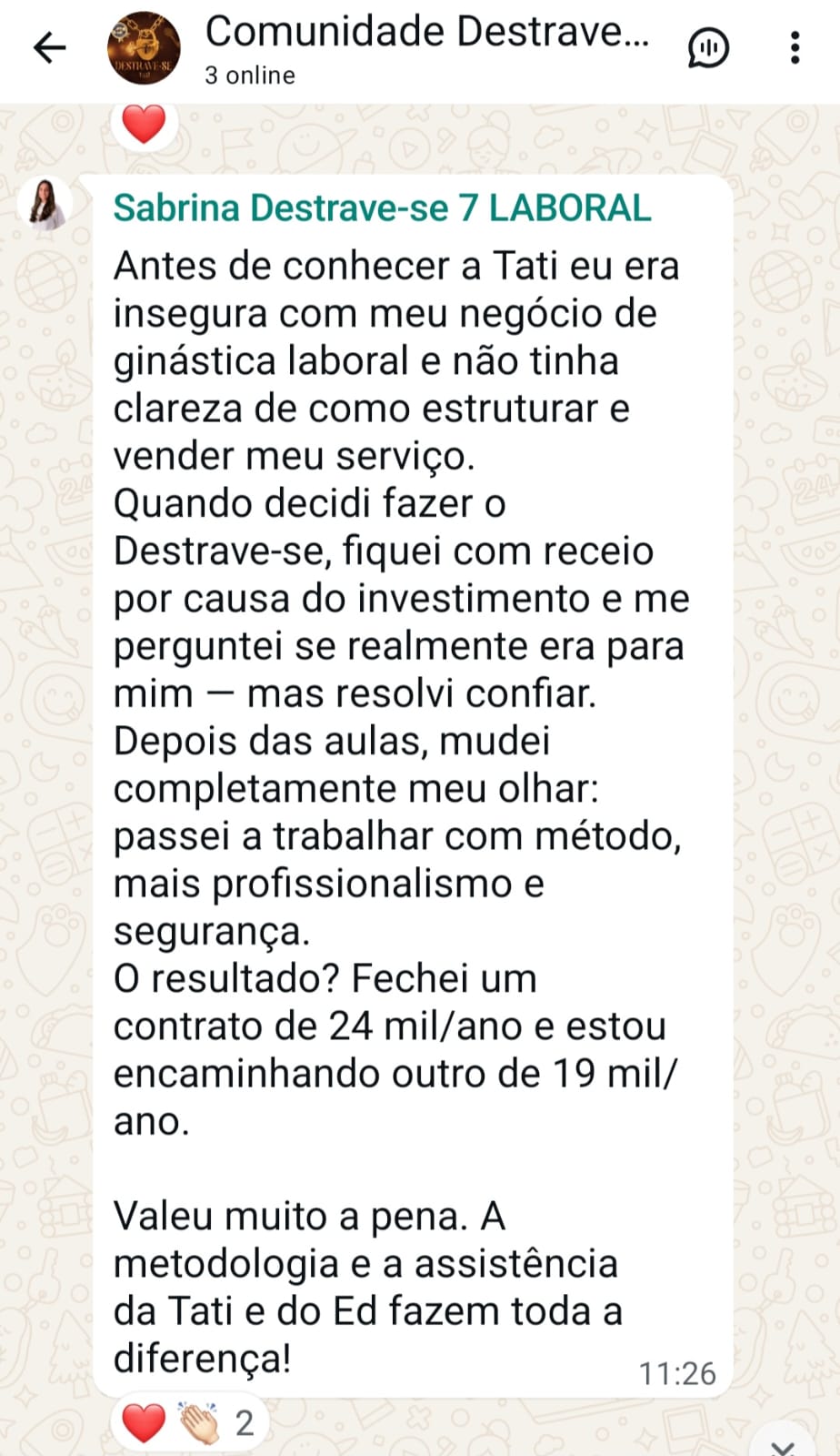 Depoimento: contrato de 24 mil por ano fechado